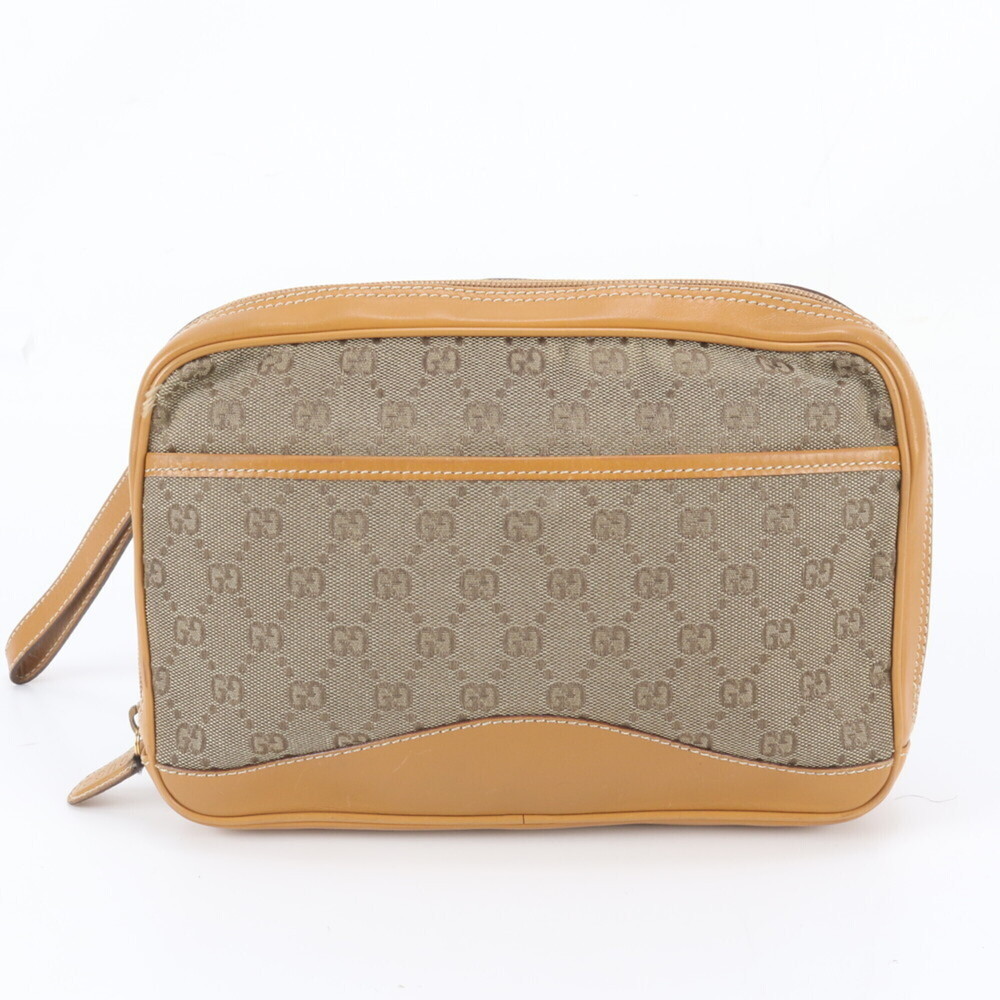 Gucci Micro GG Canvas 018 3754 3641 Leather Second Bag Clutch Pouch Men's